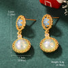 1 Pair French Style Sweet Geometric Flower Plating Inlay Copper Glass Zircon 18K Gold Plated Drop Earrings