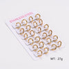 1 Pack of 12 Pairs Casual Basic Classic Style Twist 304 Stainless Steel Earrings