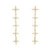 1 Pair Exaggerated Luxurious French Style Star Copper Zircon 24K Gold Plated Drop Earrings Ear Cuffs