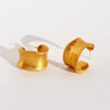 1 Pair Elegant Vintage Style Commute C Shape Irregular Plating Frill Brass 24K Gold Plated Earrings