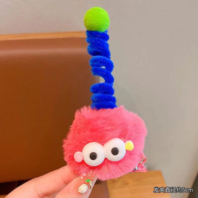 new girl cute three-dimensional cartoon hairpin baby winter funny plush hairpin headdress children's hair accessories