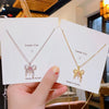 304 Stainless Steel Copper 18K Gold Plated K Gold Plated Inlay Bow Knot Zircon Pendant Necklace