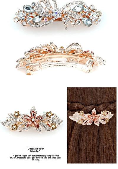 Rhinestone hairpin combination hot sale metal spring clip hair accessories ponytail clip hairpin antique headdress stall jewelry