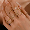 Jewelry Simple Style Geometric 304 Stainless Steel Freshwater Pearl 18K Gold Plated Inlay Rings