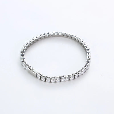 Shiny Solid Color 316L Stainless Steel  Zircon Tennis Bracelet In Bulk