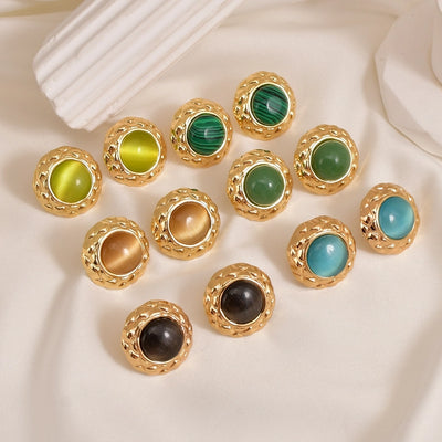 1 Pair Vintage Style Classic Style Shiny Geometric 304 Stainless Steel 18K Gold Plated Ear Studs