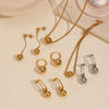 Jewelry IG Style Classic Style Round 304 Stainless Steel 18K Gold Plated Polishing Plating Jewelry Set