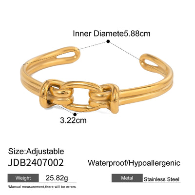 Simple Style Classic Style Solid Color Knot 304 Stainless Steel Bangle In Bulk