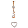 1 Piece 1 Set Belly Rings Simple Style Shiny Heart Shape 304 Stainless Steel Belly Rings