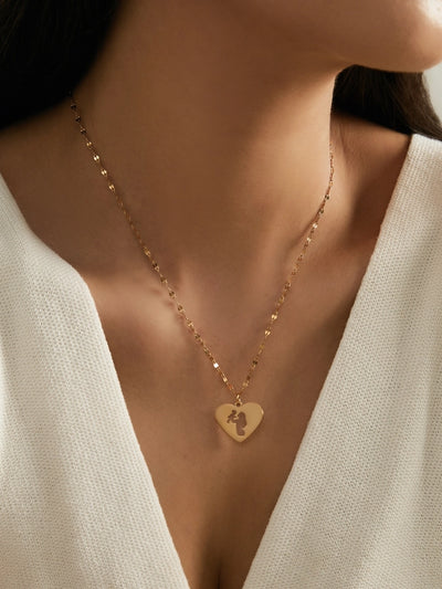 Jewelry Simple Style Classic Style Human Heart Shape 304 Stainless Steel 18K Gold Plated Hollow Out Stainless Steel Necklaces