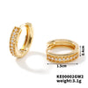 1 Pair Hip-Hop Simple Style Circle Plating Inlay Copper Zircon K Gold Plated Earrings