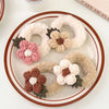 sweet flower plush patchwork hair tie 1 piece