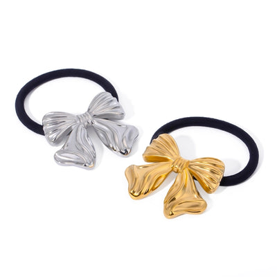 Women's IG Style Bow Knot 304 Stainless Steel rubber band Hair Tie