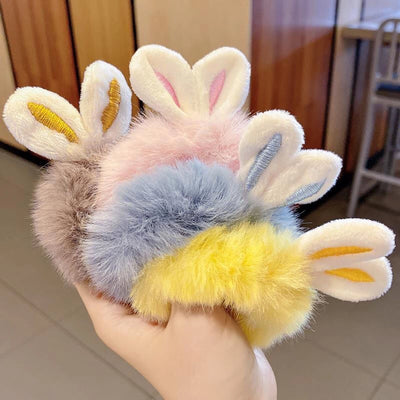 fashion bunny ears plush hair tie 1 piece