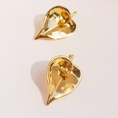 1 Pair Wedding Simple Style Classic Style Heart Shape Brass 24K Gold Plated Drop Earrings