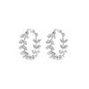 1 Pair Simple Style Classic Style Geometric Leaf Inlay Copper Zircon 14K Gold Plated Earrings