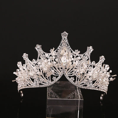 bridal crown handmade jewelry rhinestone headdress  female crown children's hair accessories adult birthday baking dress