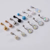 1 Piece Belly Rings Casual Vacation Round 304 Stainless Steel Imitation Pearl Polishing Inlay Natural Stone Zircon 18K Gold Plated