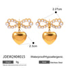 1 Pair Retro Sweet Simple Style Heart Shape 304 Stainless Steel 18K Gold Plated Drop Earrings