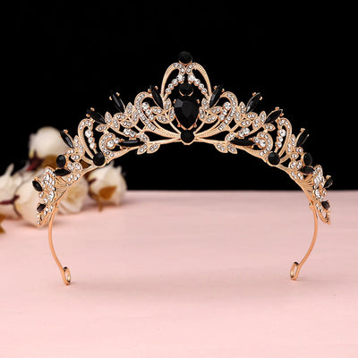 Baroque Vintage Black Luxury Crown Bridal Tiara Wedding Dress Wedding 18th Birthday Female Crown  New