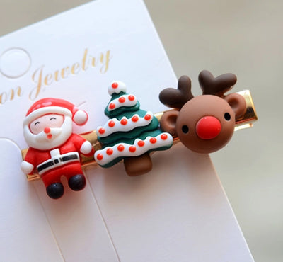 Christmas Fashion Girl'S Christmas Tree Arylic Hair Clip