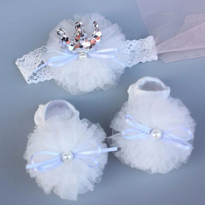 baby hair band socks suit children's boat Socks floor socks headband baby Crown flower headband hair accessories