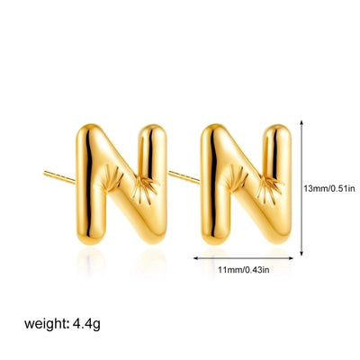 1 Pair Classic Style Letter 304 Stainless Steel Ear Studs