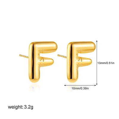 1 Pair Classic Style Letter 304 Stainless Steel Ear Studs