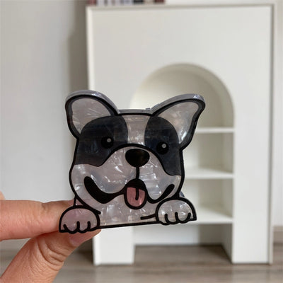 Cute Cartoon Dog Acrylic Medium Size Hair Claw Trendy Personality Hair Claw Shark Clip Hairpin Hair Ornaments Hair Accessories New