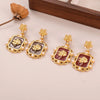 1 Pair Retro Simple Style Rose Inlay Alloy Artificial Pearls Gold Plated Drop Earrings