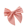 children's headdress solid color cotton linen bow girl hairpin