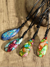 Bohemian Water Droplets Semi-precious stone rope Pendant Necklace In Bulk