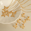 Jewelry IG Style Elegant French Style Star 304 Stainless Steel Artificial Pearls 18K Gold Plated Polishing Plating Inlay Jewelry Set