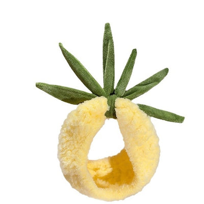 Women's Sweet Simple Style Pineapple Plush Hair Band Wristband