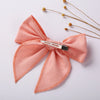 children's headdress solid color cotton linen bow girl hairpin