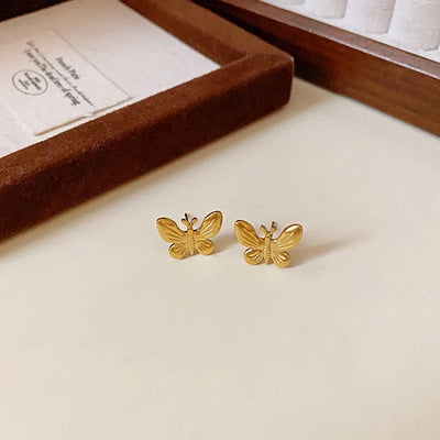 1 Pair Basic Modern Style Classic Style Butterfly Plating Titanium Steel Ear Studs