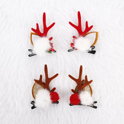 Christmas Cute Women's Christmas Hat Letter Elk Plastic Iron Hair Clip