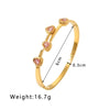 Simple Style Shiny Heart Shape 304 Stainless Steel 18K Gold Plated Bangle In Bulk