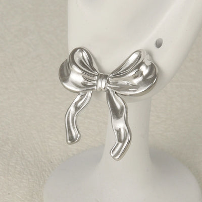 1 Pair Sweet Bow Knot 304 Stainless Steel Ear Studs