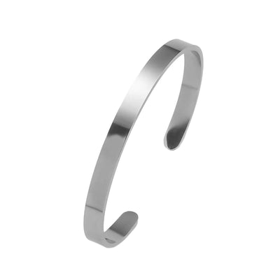 Simple Style Solid Color 304 Stainless Steel Bangle In Bulk