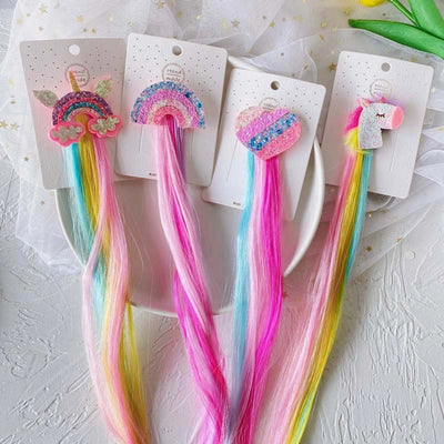 cartoon style rainbow  cloth handmade hair clip 1 piece