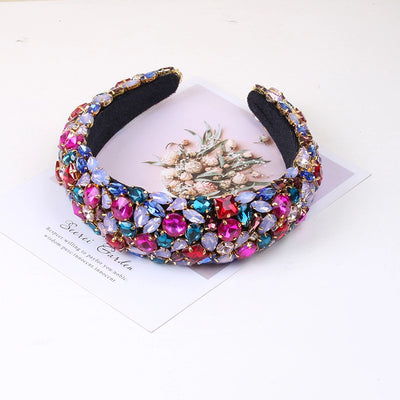 baroque style u shape sponge inlay rhinestones pearl hair band 1 piece