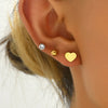 1 Set IG Style Sweet Simple Style Heart Shape Inlay 201 Stainless Steel Zircon Ear Studs