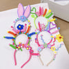 Children Unisex Cartoon Style Cute Heart Shape Flower Plush Handmade Hair Band