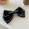 Black Diamond Pearl bow hairpin trendy houndstooth spring clip back head headwear fashionable temperament hair accessories