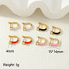 1 Pair Simple Style Classic Style Geometric Enamel Copper Zircon Earrings