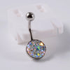 1 Piece Belly Rings Casual Vacation Round 304 Stainless Steel Imitation Pearl Polishing Inlay Natural Stone Zircon 18K Gold Plated