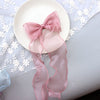 cartoon style bow knot organza rhinestone hair clip