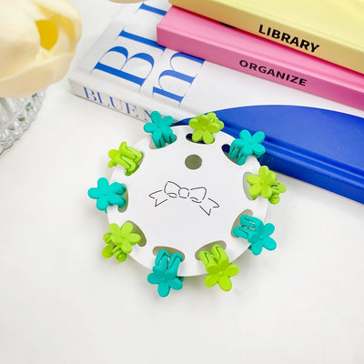 cartoon style heart shape flower resin hair clip 1 set