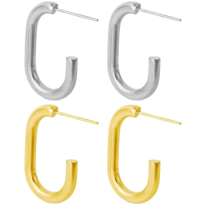 1 Pair Simple Style Commute Geometric Plating 304 Stainless Steel Ear Studs